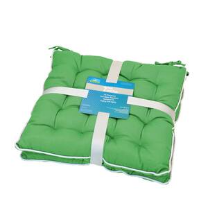 Hunter Green Spunpoly Square Outdoor Seat Cushion with Flame Retardant Filling (2-Pack)