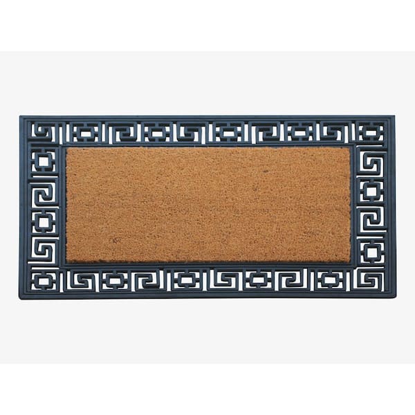 A1hc Rubber and Coir Beautifully Design Welcome Durable Doormat 23 inchx39 inch Beige Size: 23 inch x 39 inch