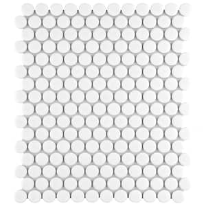 Metro Penny Glossy White 9-3/4 in. x 11-1/2 in. Porcelain Mosaic Tile (8.0 sq. ft./Case)
