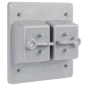 White 2-Gang Non-Metallic Weatherproof Toggle Switch Cover
