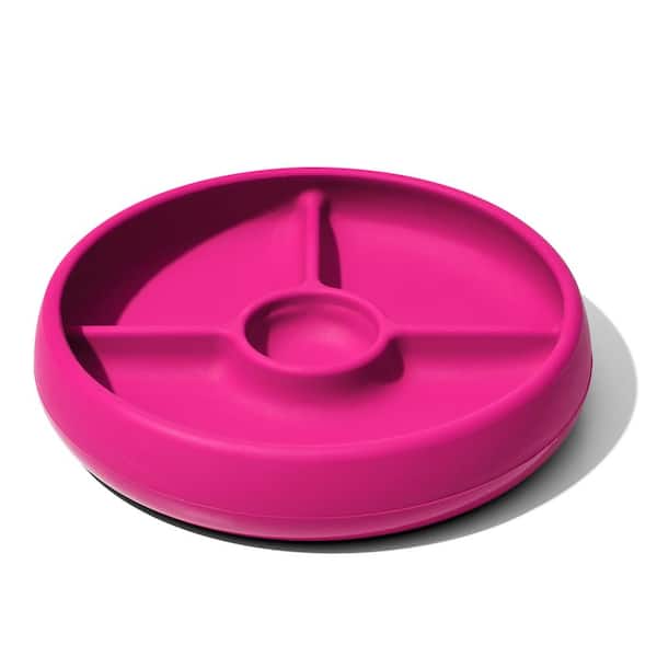 OXO TOT Pink Silicone Divided Plate