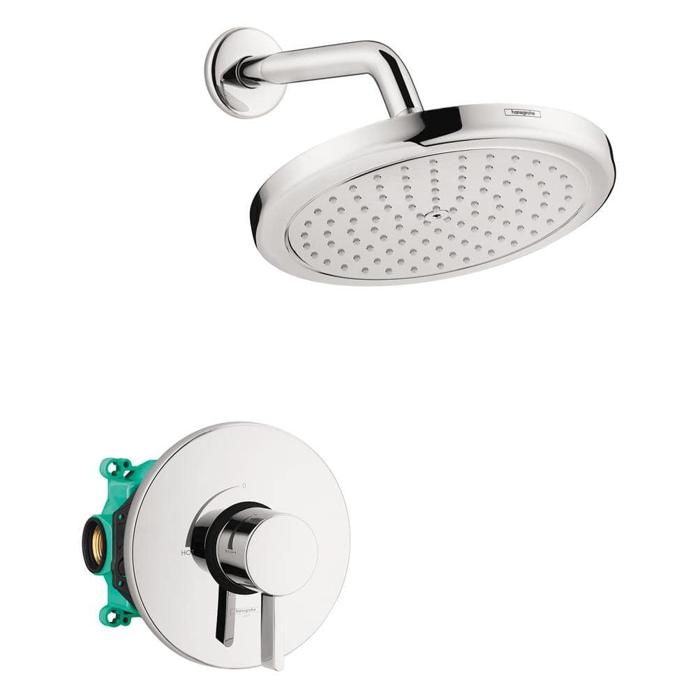 Chrome Wall Mounted Rain Shower System with Valve