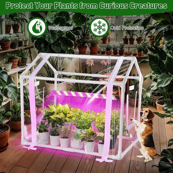 OGETFUUR 19.6 in. W x 15.7 in. D x 23.6 in. H Greenhouse with Grow