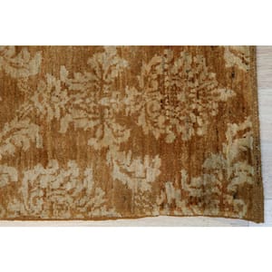 Brown 2 ft. 11 in. x 13 ft. 4 in. Handmade Afghan Wool Turkish Knot Area Rug