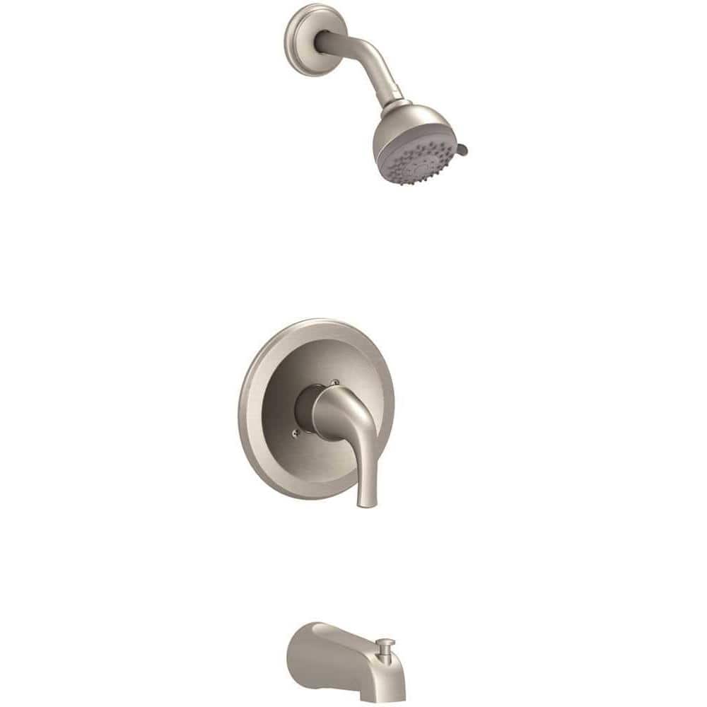 Premier Raleigh Single-Handle 3-Spray Patterns Tub and Shower Faucet in Brushed Nickel (Valve Included) -  3558073