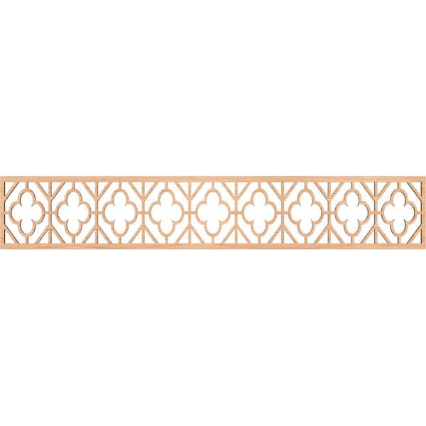 Ekena Millwork Hazelton Fretwork 0.25 in. D x 46.625 in. W x 8 in. L Hickory Wood Panel Moulding