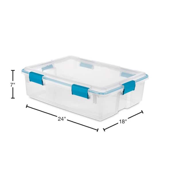Sterilite 32 Quart Clear Stacking Storage Container with Gasket Lid, 12  Pack, 12pk - Harris Teeter