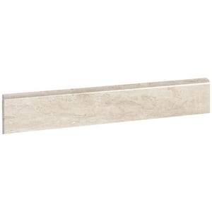 Essential Travertine Cream 2.24 in. x 23.50 in. Matte Porcelain Floor and Wall Bullnose Tile