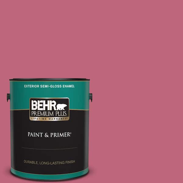 BEHR PREMIUM PLUS 1 gal. #120D-4 Mulberry Semi-Gloss Enamel Exterior Paint & Primer