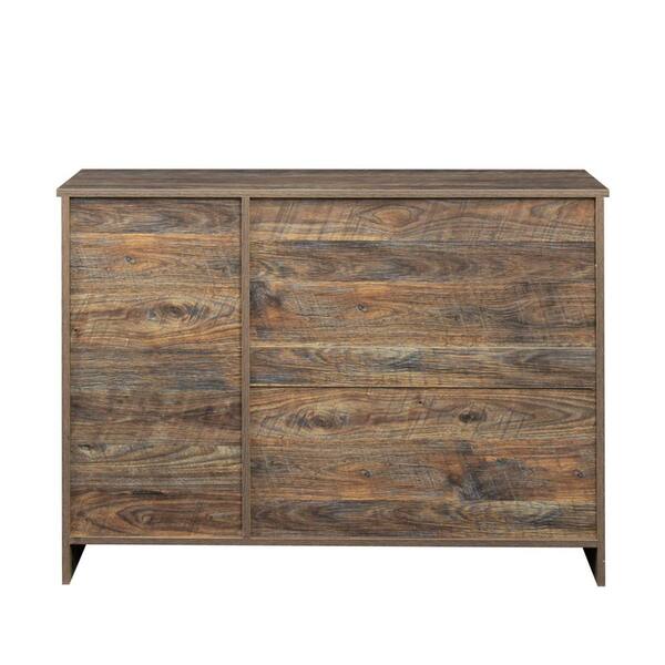 Z-joyee 43.3 in. W Rustic Brown Storage Cabinet with 2-doors and 1