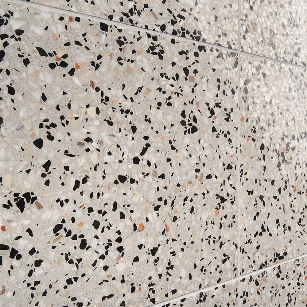 Tarboro 16" Beige Polished Terrazzo Floor and Wall Tile