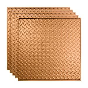 Diamond Plate 2 ft. x 2 ft. Polished Copper Lay-In Vinyl Ceiling Tile (20 sq. ft.)