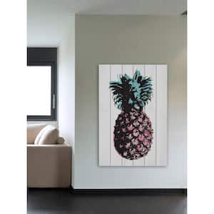 24 in. H x 16 in. W "Pineapple Multi" by Amanda Greenwood Printed White Wood Wall Art