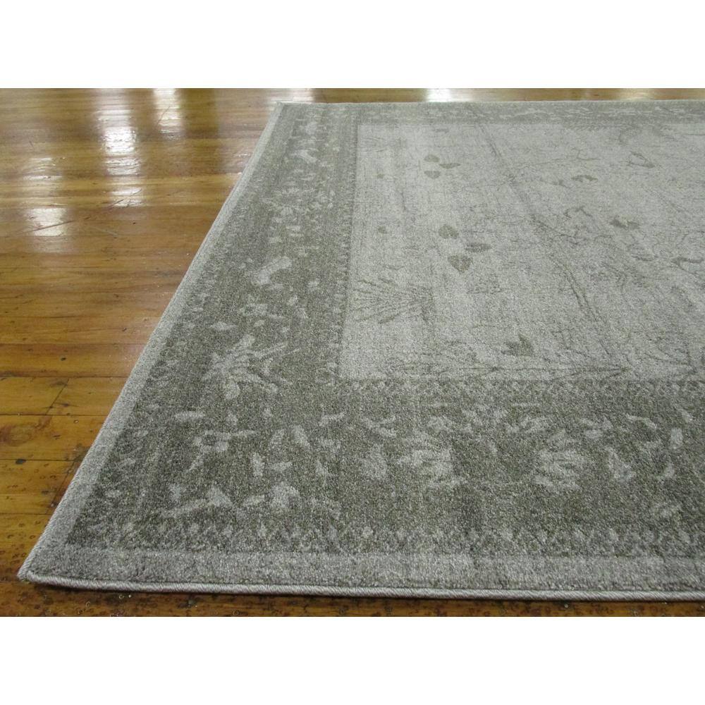 La Jolla Light Gray Floral Reversible Synthetic Rug, 7x10 ft