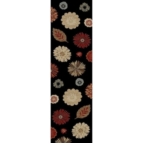 Jewel Kaleidoscope Black 2 ft. x 8 ft. Runner Rug