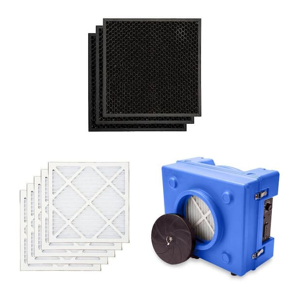 AS-ACF Air Carbon Filters (3-Pack), AS-PF Air 1 Pre Filter (5-Pack) and 1/3 HP Air Scrubber Purifier Combo
