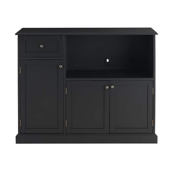 StyleWell Black Wood Transitional Kitchen Pantry (46 in. W x 36 in. H)