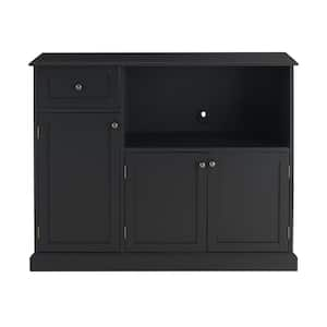 Black Wood Transitional Kitchen Pantry (46 in. W x 36 in. H)