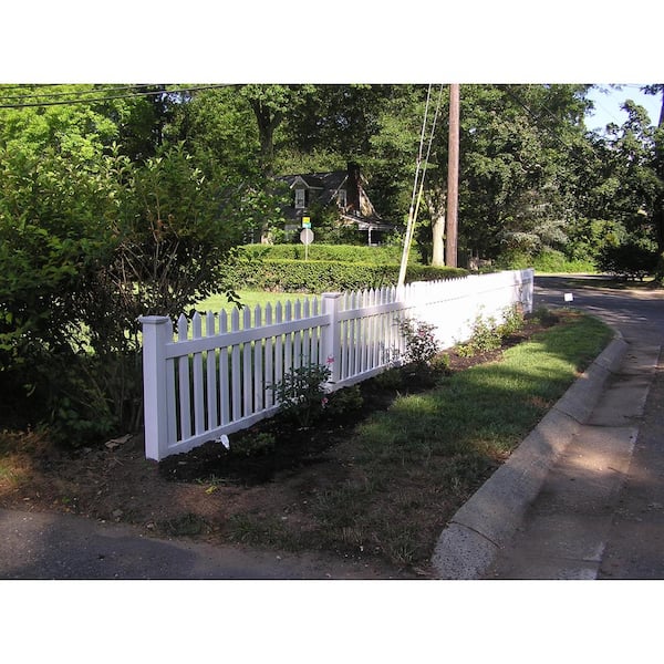 Weatherables 4 in. x 4 in. x 6 ft. White Vinyl Fence 3-Way Post