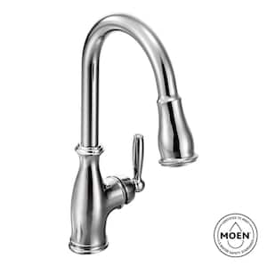 Brantford Single-Handle Pull-Down Sprayer Kitchen Faucet with Reflex and Power Boost in Chrome