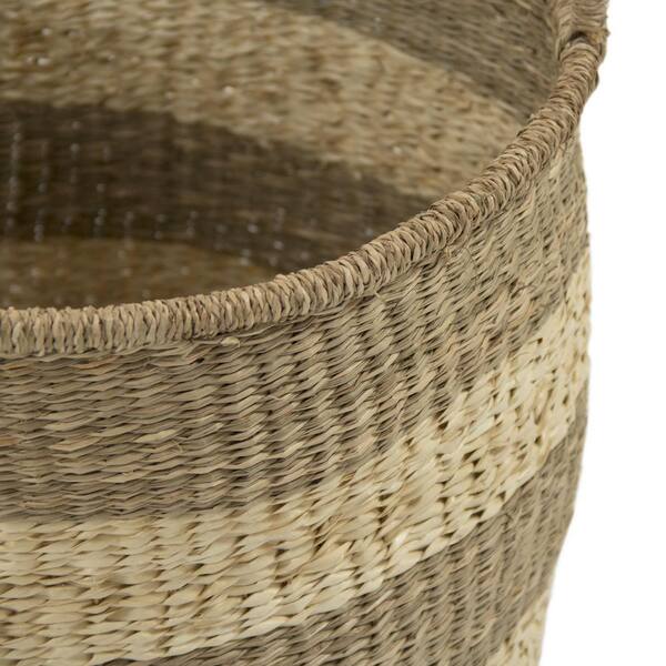 Zentique Rectangular Handmade Wicker Seagrass Woven Over Metal Small Baskets  with Handles ZENGN-B25 S - The Home Depot