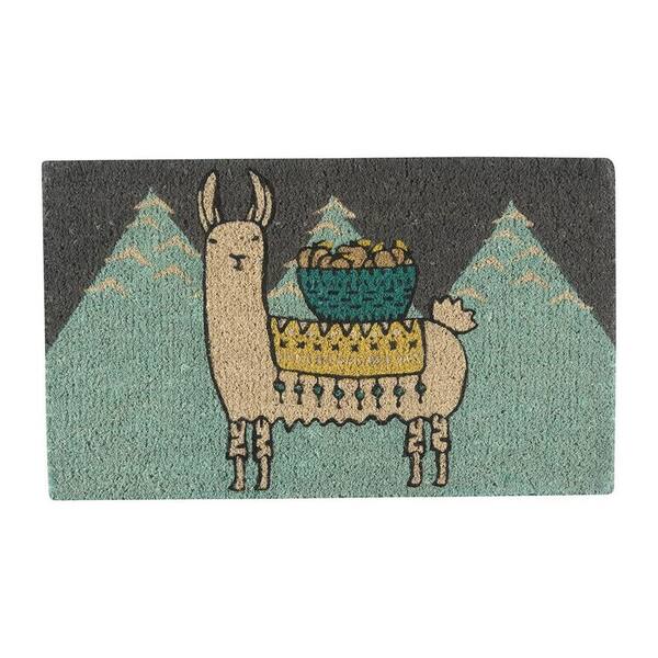 NOW Designs 30 x 18 Natural Fiber Decorative Welcome Home Doormat, Llamarama