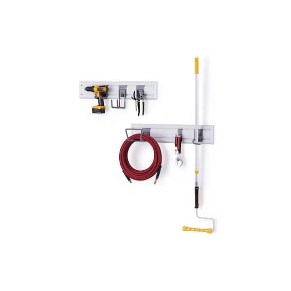 56.3 in. W, PVC, Garage Wall Track System Kits, in White Finish, 2-Pack