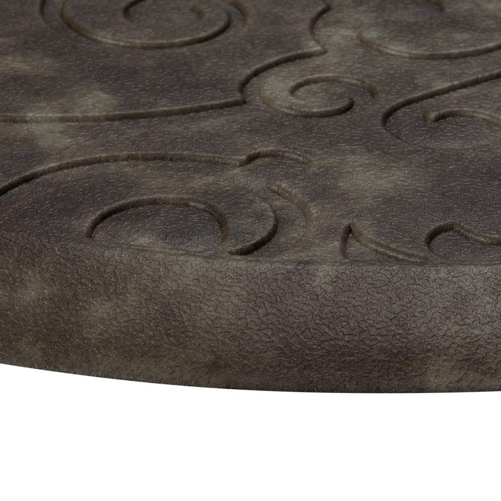 Dark Gray Semi-Circle Anti-Fatigue Kitchen Mat with PVC Backing