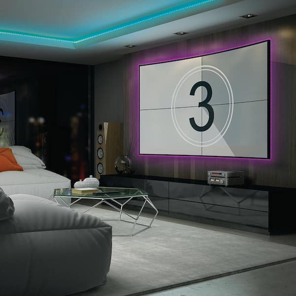 Monster - 16.4ft Sound Reactive Multi-Color Multi-White LED Amplifier Light Strip with Remote Control