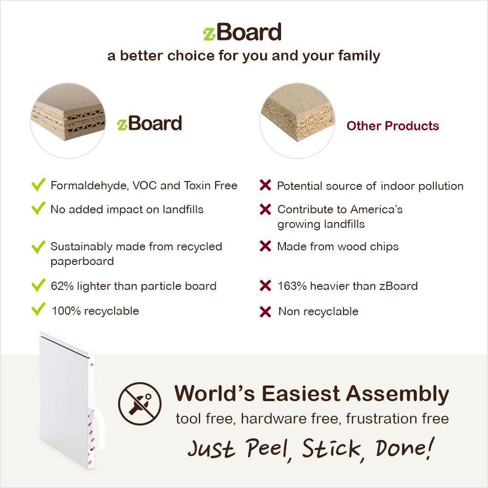 Eco-Friendly Modular White zBoard Stackable Storage Cube