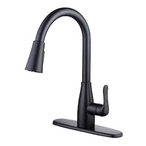 McKenna Single-Handle Pull-Down Sprayer Kitchen Faucet in Matte Black with TurboSpray and FastMount