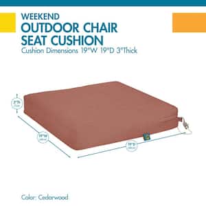 Duck Covers Weekend 19 in. W x 19 in. D x 3 in. Thick Square Outdoor Dining Seat Cushion in Cedarwood