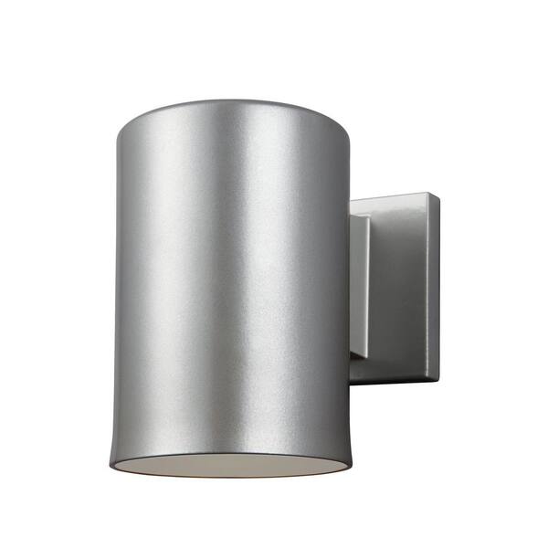 Sea Gull Lighting 8313901-753 Outdoor Cylinders One-Light Outdoor Wall Lantern Painted Brushed Nickel Finish