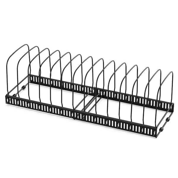 1-Piece Black Expandable Kitchen Cabinet Organizer Set Cutting Board Bakeware Tray Pan Sheet Carrier