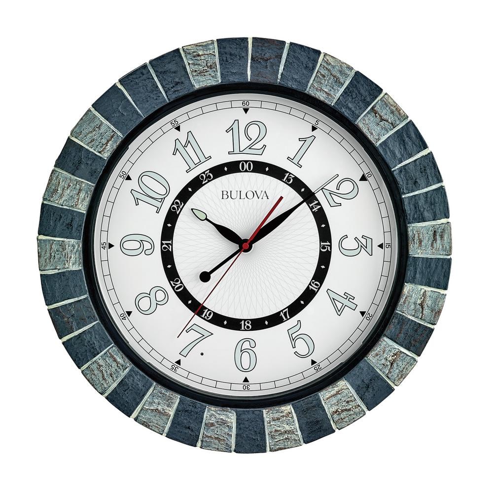 The Garden Party 18 in. wall clock with multi-colored resin frame, indoor o
