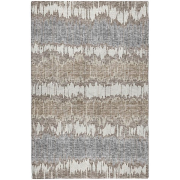 Dream Shag Premium Machine Washable Abstract ADS755 Taupe 5 ft. x 7 ft. 6 in. Area Rug