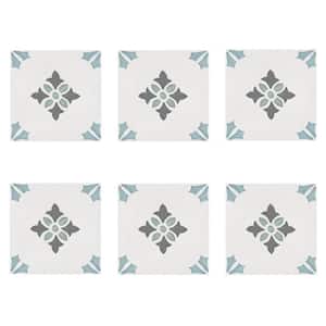 Aster Poppy Blue 8.77 in. x 8.77 in. Matte Porcelain Floor and Wall Tile (6.99 Sq. Ft./Case)
