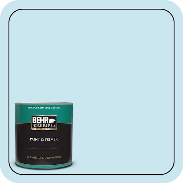 BEHR PREMIUM PLUS 1 qt. #550C-2 Sapphireberry Semi-Gloss Enamel Exterior Paint & Primer
