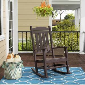 Kenly Dark Brown Classic Plastic Outdoor Rocking Chair