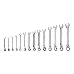 14-Piece (6-19 mm) Reversible 12-Point Ratcheting Combination Wrench Set