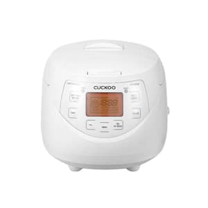 CR-0633F 6-Cup (Uncooked) Micom Rice Cooker with Nonstick Inner Pot, 11 Menu Options, LCD Display, Fuzzy Logic (White)