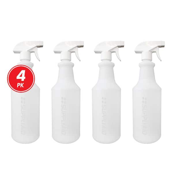 SUPPLYAID 32 oz. All-Purpose Leak-Proof Plastic Spray Bottles with  Adjustable No-Leak, Non-Clogging Nozzle (4-Pack) RRS-PSB32-4 - The Home  Depot