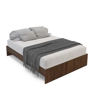 Victoria Brown Wood Frame Full Size Platform Bed with Headboard