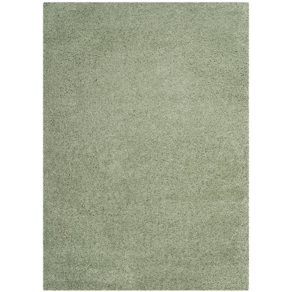SAFAVIEH Laguna Shag Light Sage 7 ft. x 10 ft. Solid Area Rug