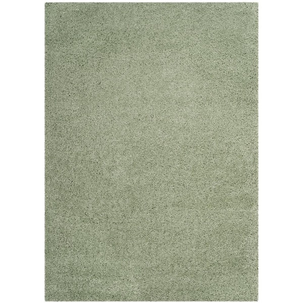 SAFAVIEH Laguna Shag Light Sage 8 ft. x 10 ft. Solid Area Rug