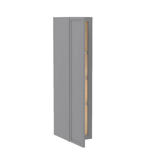 Home Decorators Collection Franklin 9 in. W x 12 in. D x 42 in. H Assembled Plywood Wall Kitchen Cabinet in Veiled Gray with Soft Close