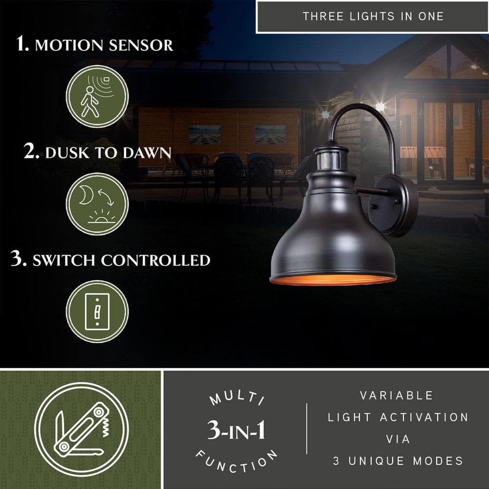 Delano Bronze 13.25" Dimmable Outdoor Wall Light