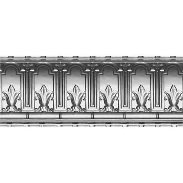 Shanko 9-1/2 in. x 4 ft. x 9-1/2 in. Bare Steel Nail-up/Direct Application Tin Ceiling Cornice (6-Pack)