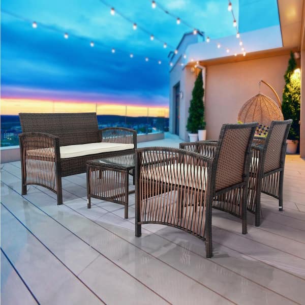 vintage wicker seat for patio design