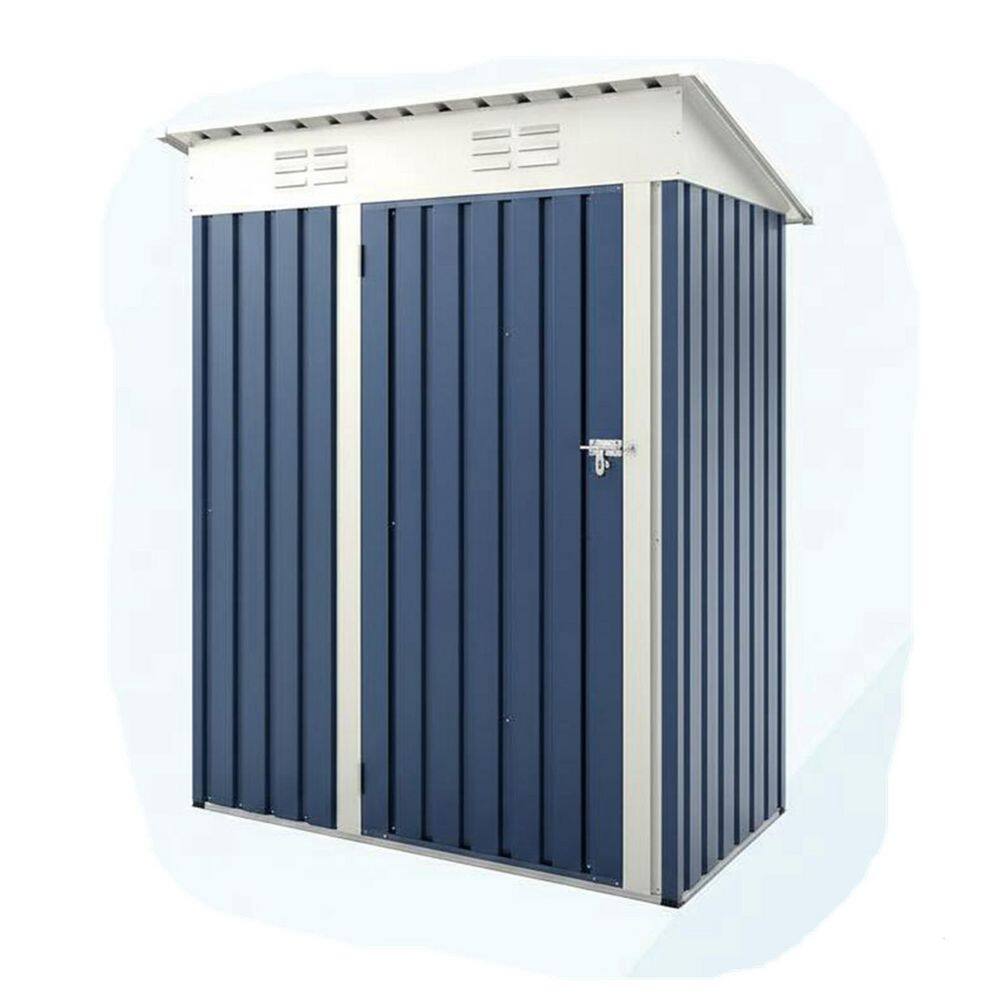 5 ft. W x 3 ft. D Outdoor Metal Storage Shed with Sloping Roof and Lockable Door, Blue (15 sq. ft.) price history on PriceWatchPro